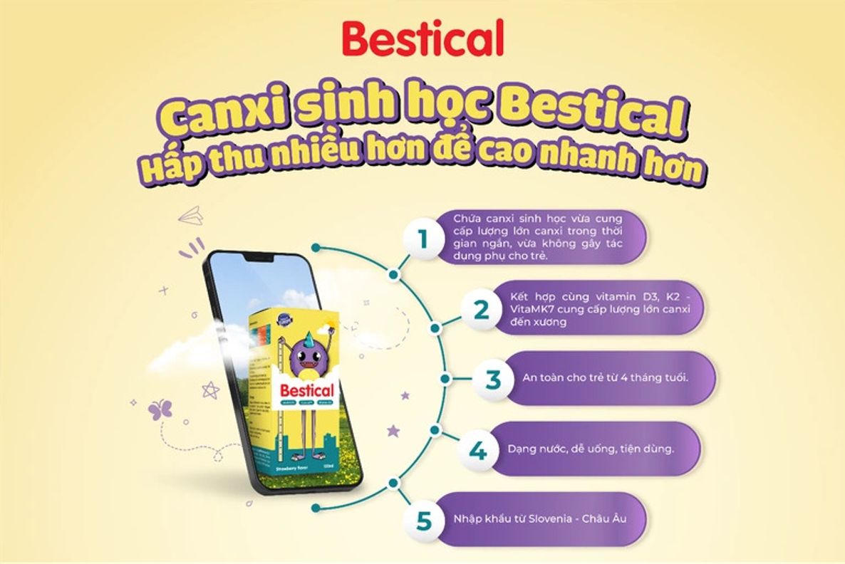 Bestical canxi sinh học giúp xương chắc khỏe - 120ml
