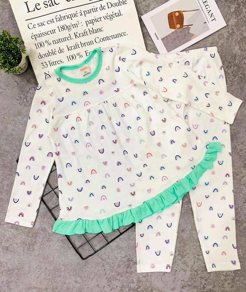 [HCM]Bộ thun tay dài đẹp  set 2 bộ cho bé gái size đại từ 20 -40 kg - bộ thun borip size đại cho bé gái mặc ngủ
