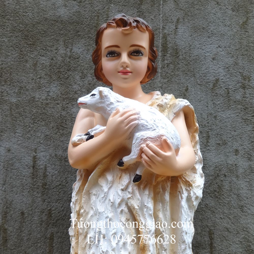 Tượng Thánh Gioan Baotixita (Gioan Tẩy Giả, Gioan Tiền Hô) 50cm composite