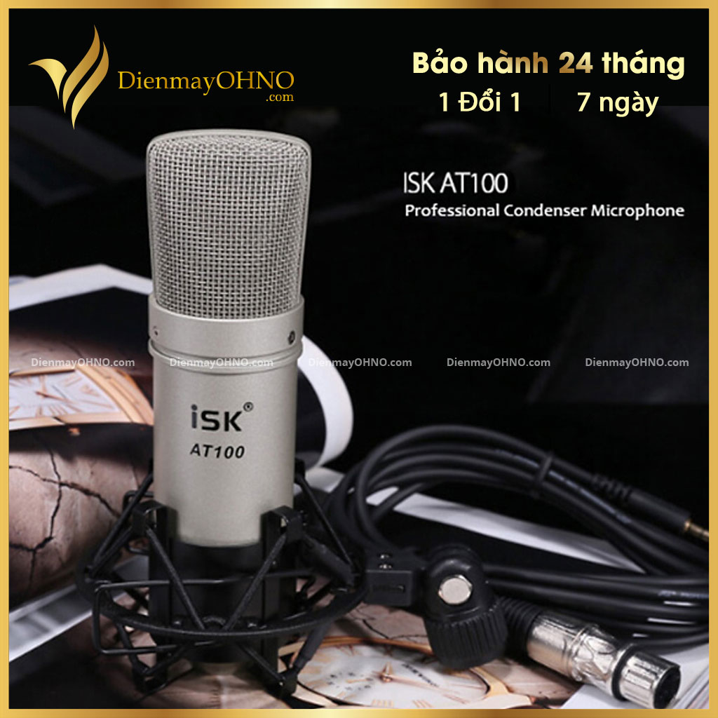 Combo Mic Thu Âm Livestream Cao Cấp Soundcard K300 và ISK AT100 Combo Bộ Sound Card Mic Thu Âm Hát Karaoke Livestream - Điện Máy OHNO