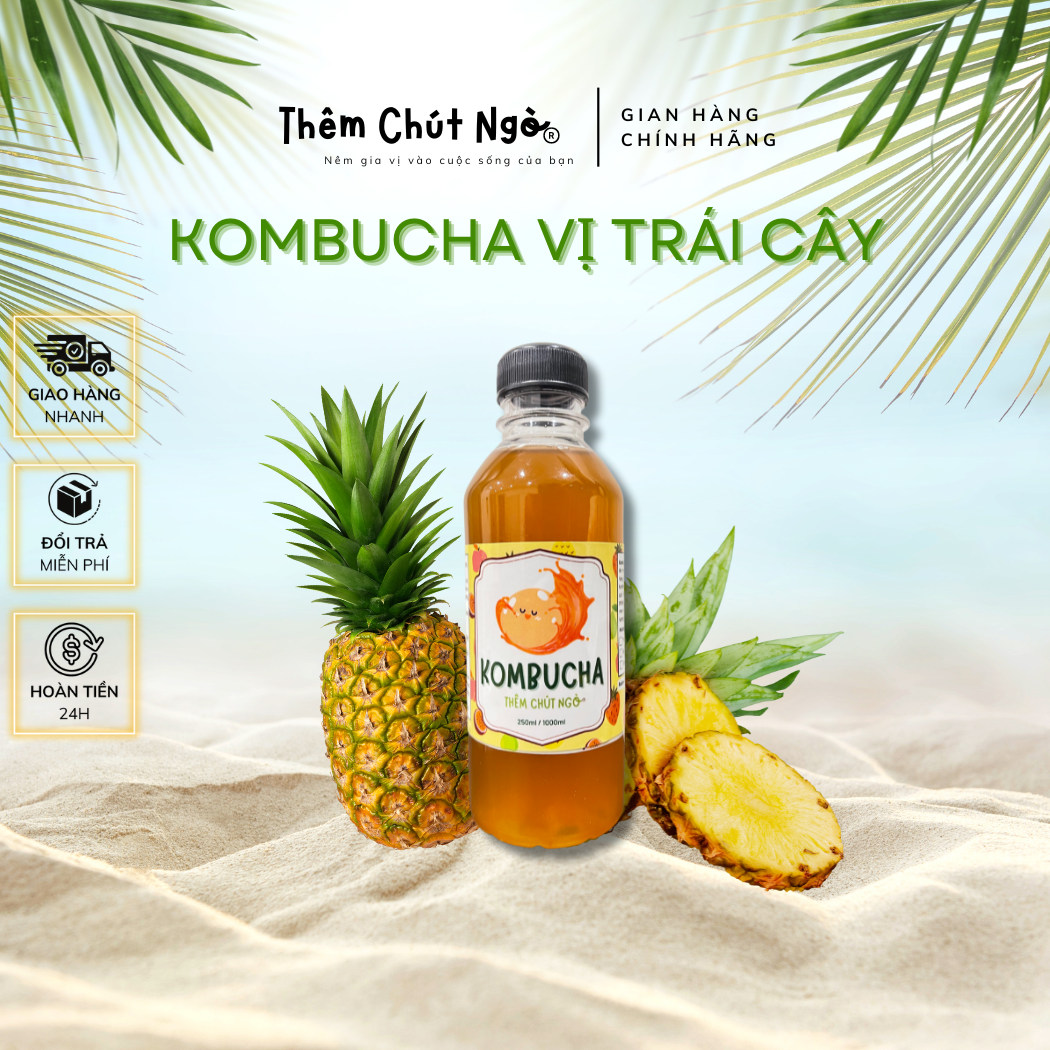 Trà lên men kombucha vị trái cây - Thùng 4 Chai 250ml