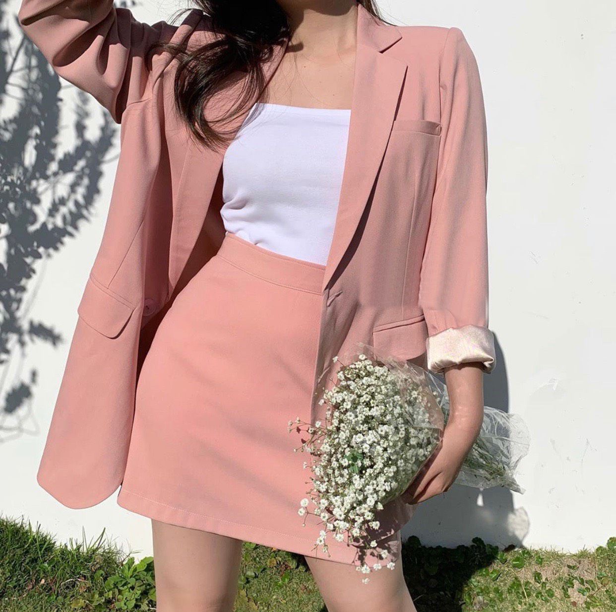 [Sale Lỗ Nghỉ Bán]Set Vest Hồng 3 Món