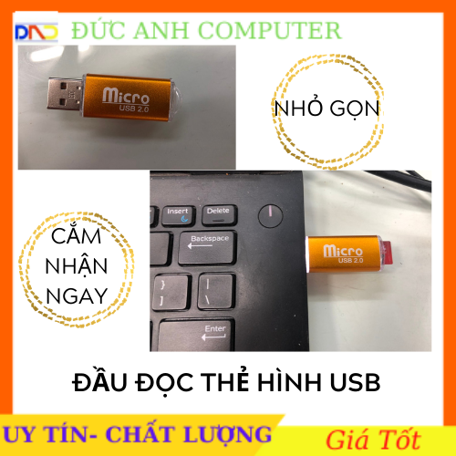 Đầu đọc thẻ nhớ vỏ nhôm cho thẻ Micro SD/Micro SDHC - hình USB cam kết sản phẩm đúng mô tả chất lượng đảm bảo