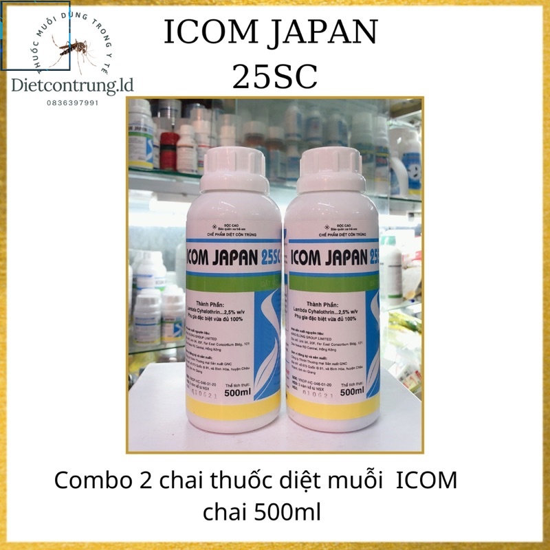 Combo 2 chai chế phẩm diệt muỗi ICOM JAPAN 25SC - 500ml .