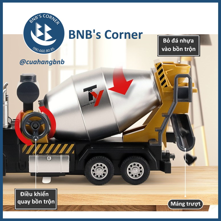[BNB's Corner] Mô hình xe trộn bê tông/xe máy xúc hãng TY Models