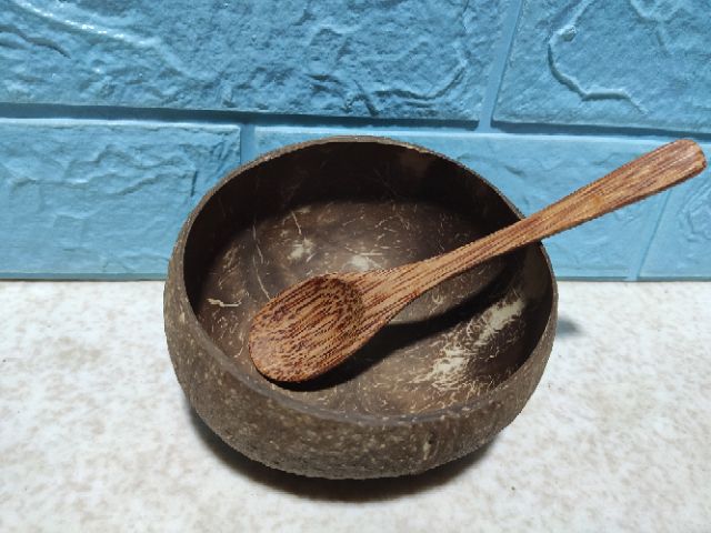 Chén / Bát Gáo Dừa + Muỗng Gỗ Dừa