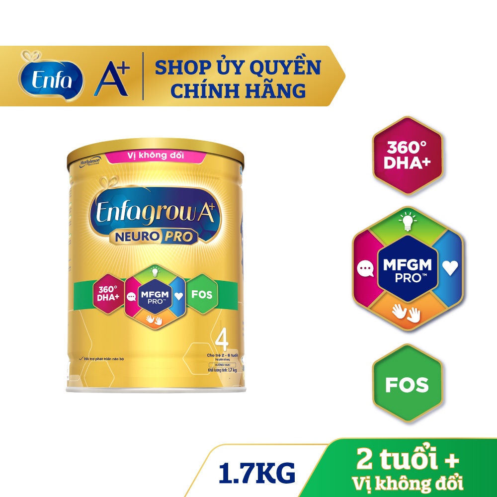 Sữa bột Enfagrow A+ 4 NEUROPRO 1.7kg Vị nhạt