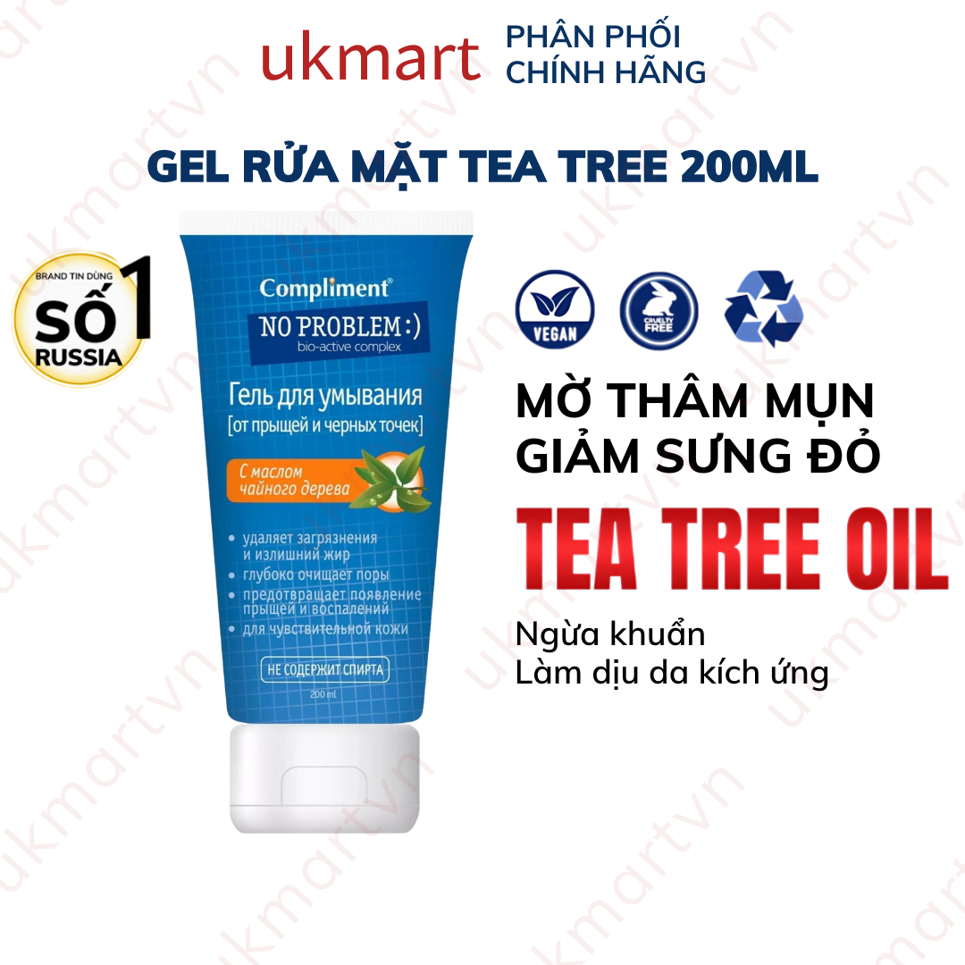 Gel rửa mặt BHA Compliment No Problem làm sạch sâu, giảm viêm & mụn 200ml
