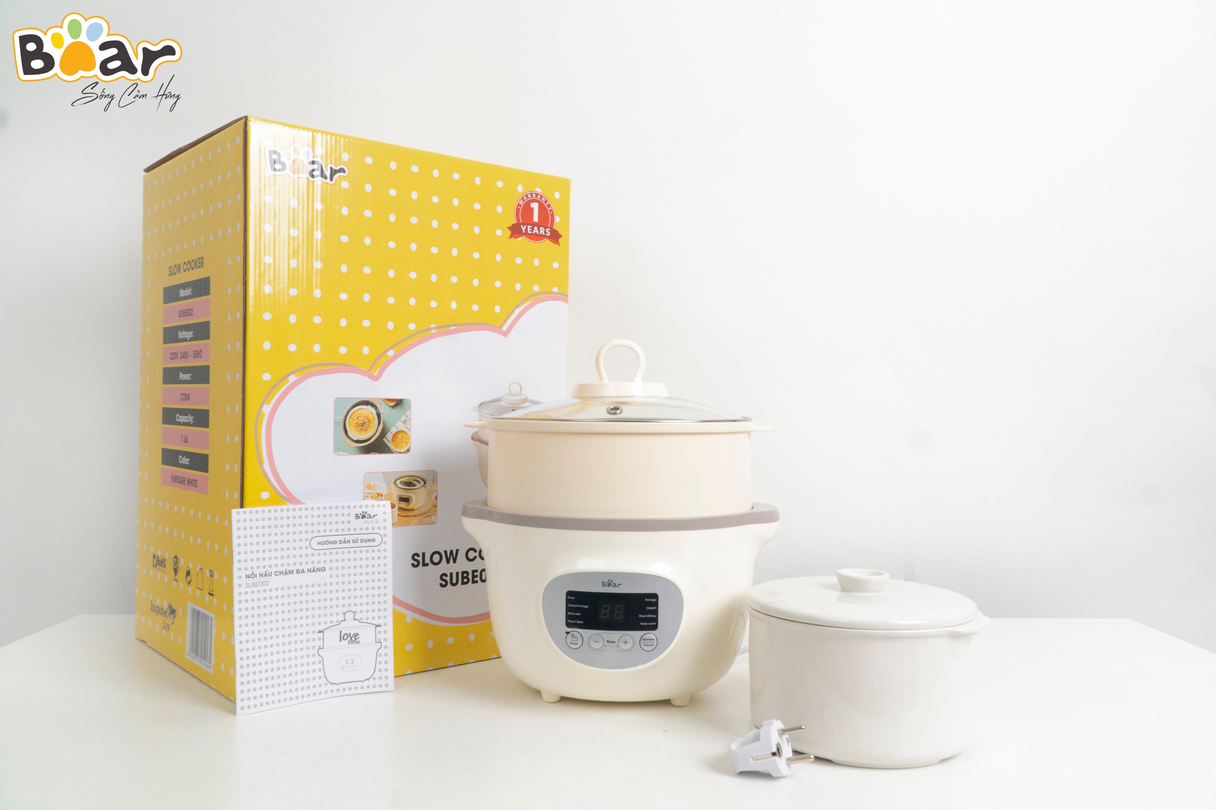 (BẢN QUỐC TẾ) NỒI NẤU CHÁO BEAR 1.6L
