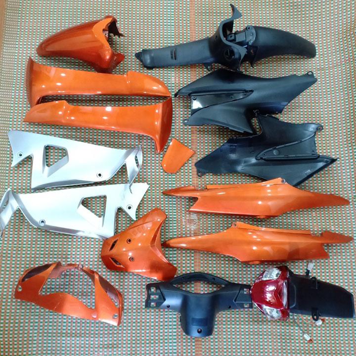 [TẶNG TEM]  Dàn áo nhựa xe Wave Alpha , Wave RS , Wave S100 nhựa ABS nguyên sinh màu CAM - có KHUYẾN MẠI BỘ TEM 3 LỚP