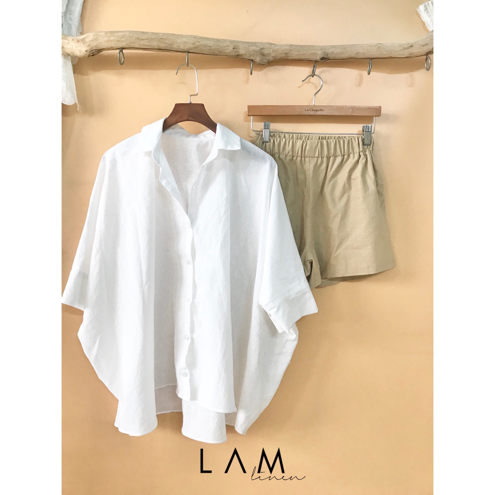SET GỒM ÁO SƠ MI OVERSIZE VÀ QUẦN SHORT VẢI LINEN