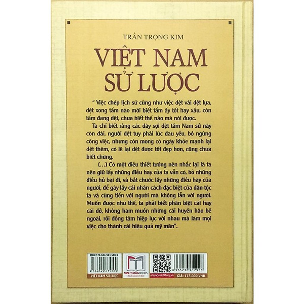 Sách - Việt Nam sử lược (bìa cứng) - Mhbooks