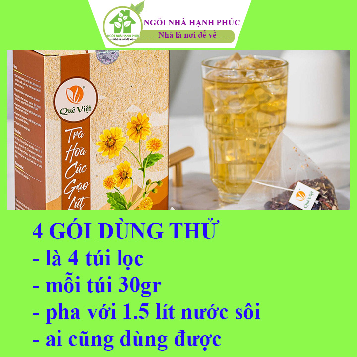 Chrysanthemum tea brown rice country Vietnamese clear heat, sleep well, regulate blood pressure-pack 600gr 20 bag filter