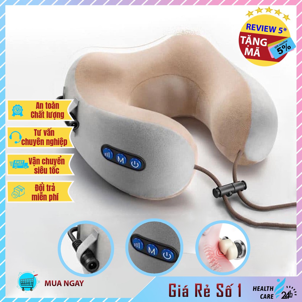 Gối massage vòng cổ chữ u đa năng cao cấp, 3 chế độ thông minh gối massage vòng cổ chữ u đa năng gối mát xa cổ. gối massage vai gáy vòng cổ chữ u đa năng gối massage cổ đa năng hình chữ u gối massage cổ chữ u