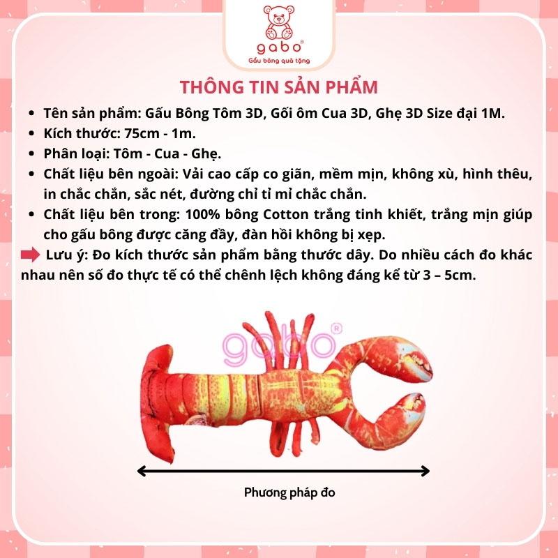 Gối ôm tôm cua ghẹ 3D