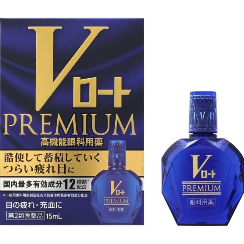 Nước Nhỏ mắt Rohto V Premium Nhật Bản màu xanh giá rẻ