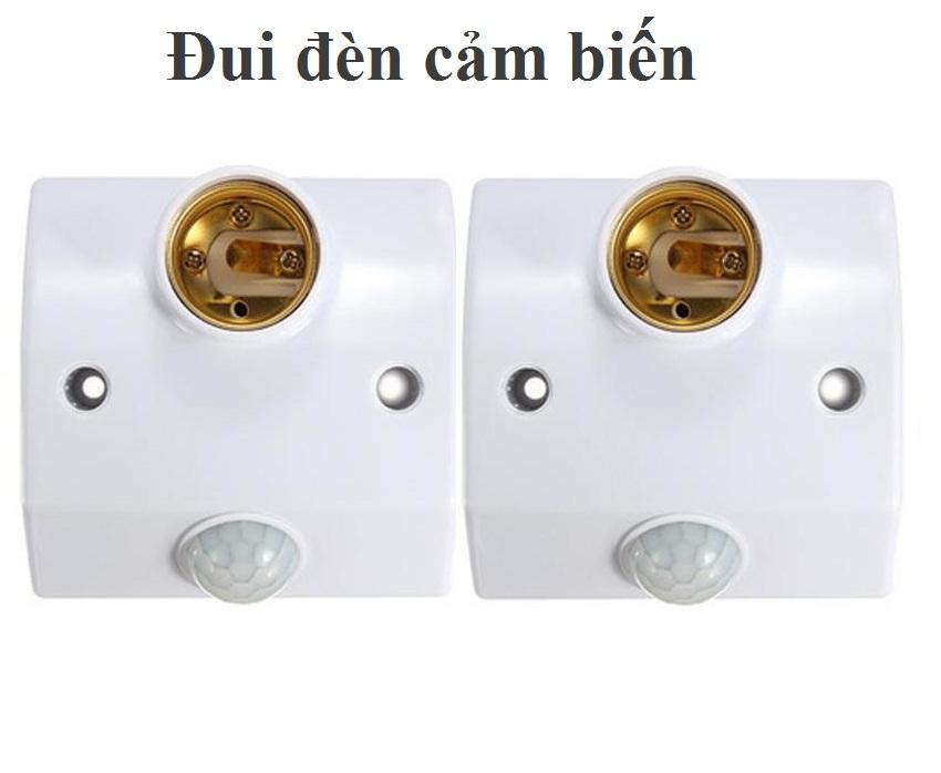 Combo 02 đui đèn cảm biến hồng ngoại tự động bật tắt đèn có nút chỉnh thời gian (trắng)