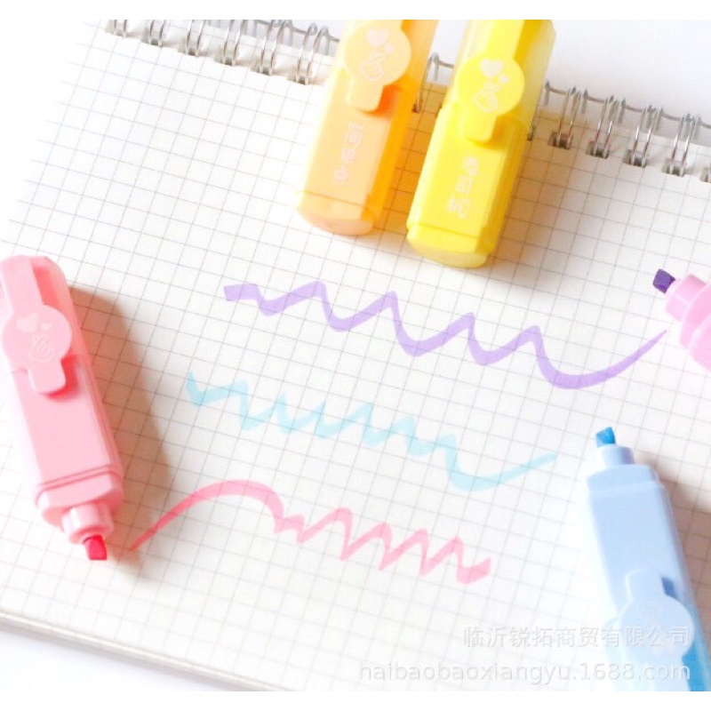 SET HỘP TÚI 6 BÚT DẠ QUANG HIGHLIGHT CUTE