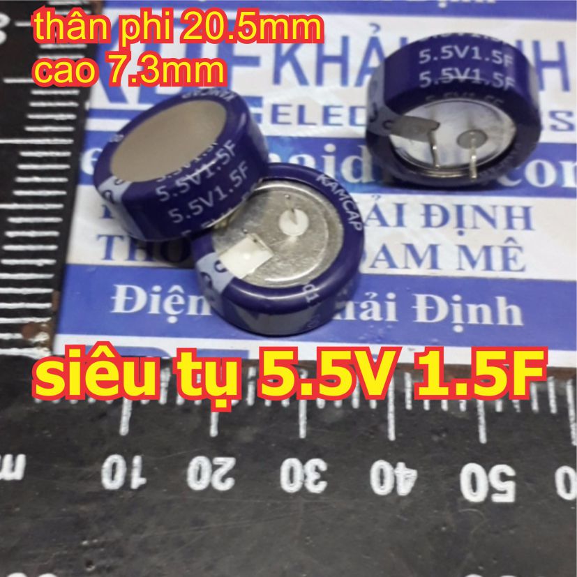 siêu tụ điện, tụ dung lượng cao 5.5V 1.5F 1.5F SE-5R5-D155 VY VYV VYH hàng chất lượng cao KAMCAP kde5225