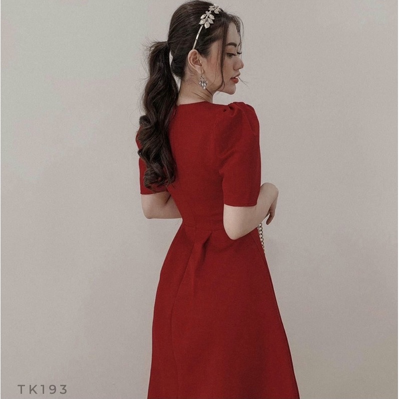 ĐẦM DỰ TIỆC CỔ V, FORM DÀI SANG TRỌNG (có ảnh thật) MS117