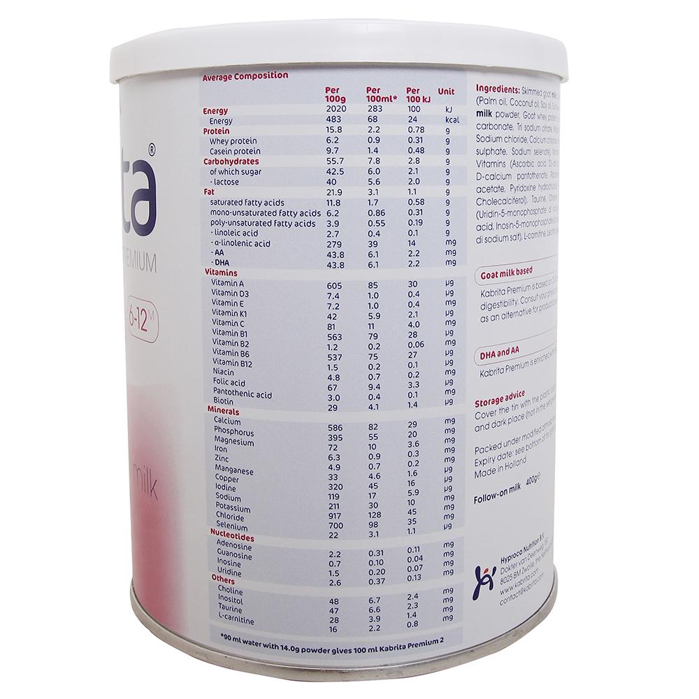 Sữa dê Kabrita Hà Lan số 2 (400g)