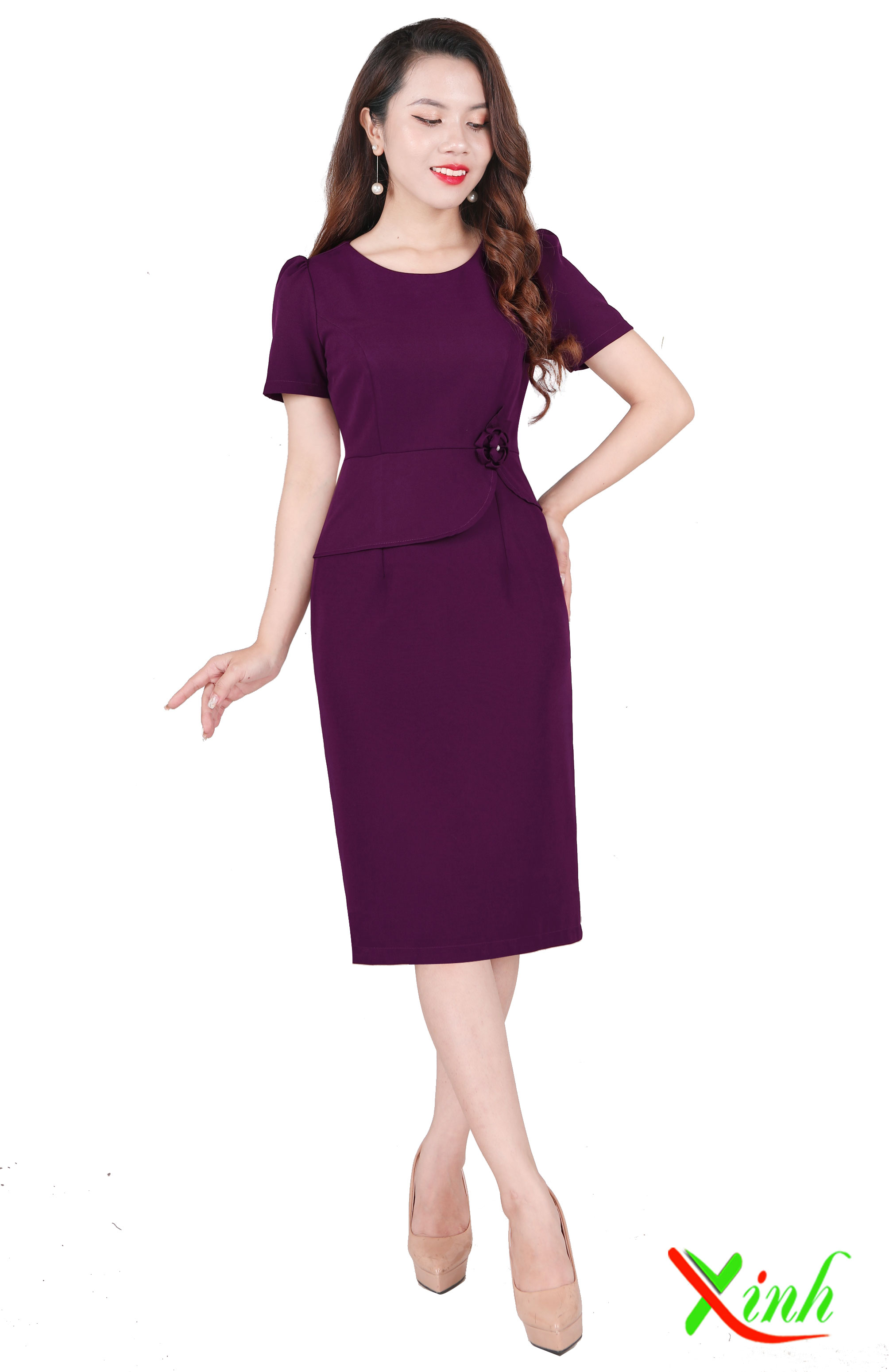 Đầm Peplum Kết Hoa Thủ Công Sang Trọng DL805