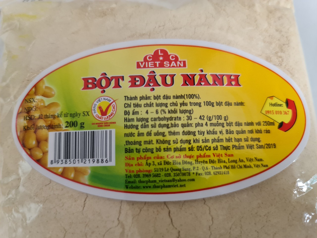 [200g] BỘT ĐẬU NÀNH [VN] VIỆT SAN Soy Bean Powder (vvk-hk)