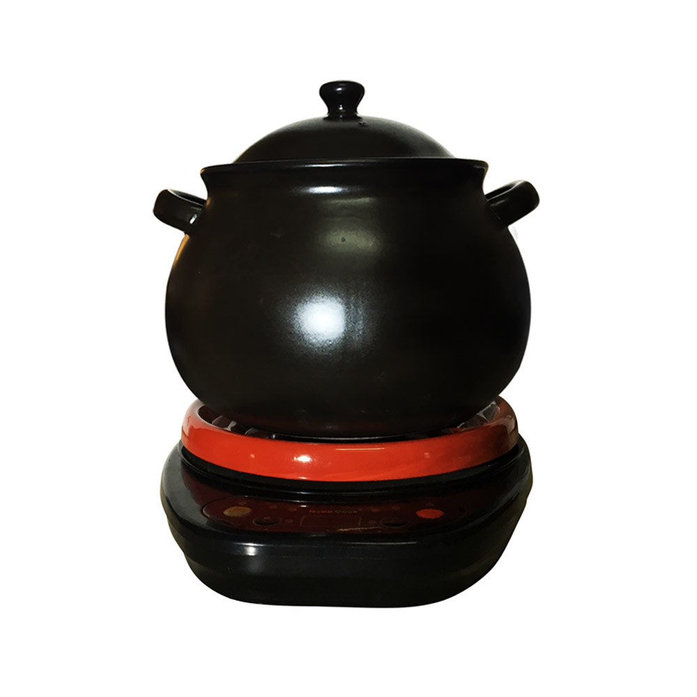 Nồi Đất tráng men cỡ lớn 5 Lít & Bếp điện tự động NodaCook ( màu Đen & Nâu) -