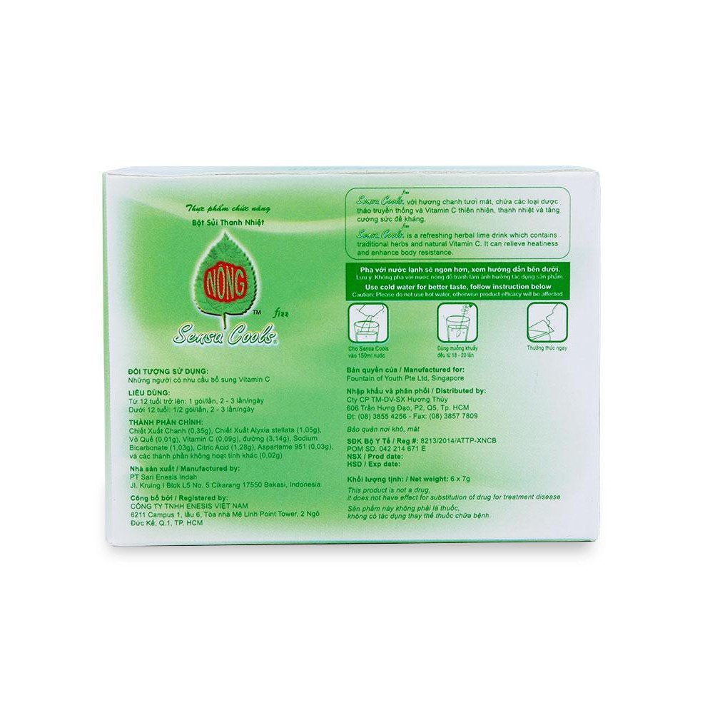 [HCM]SENSA COOLS FIZZ - Bột sủi thanh nhiệt [Sensacool]