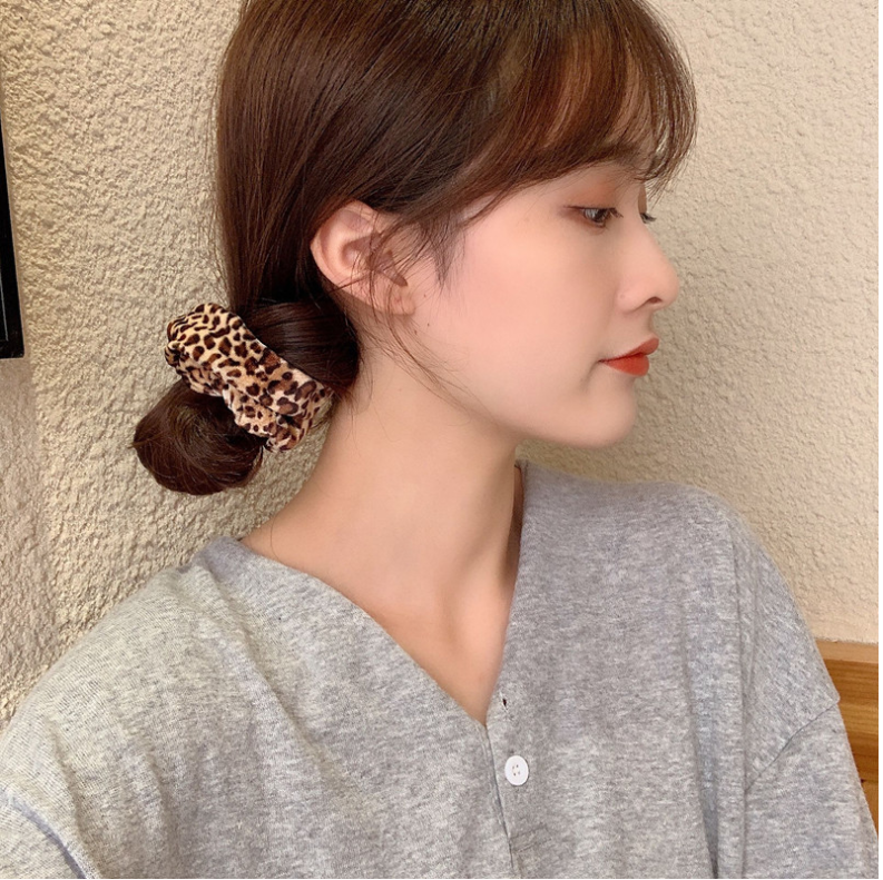 [HCM]Dây Buộc Tóc  Vòng Cột Tóc Hàn Quốc  Nhung Da Beo Siêu Cute - KT09