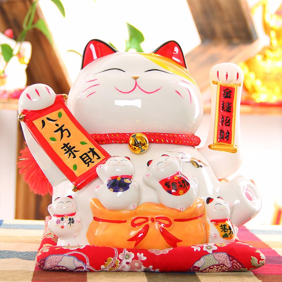 Mèo thần tài Bát Phương Chiêu Tài 24cm