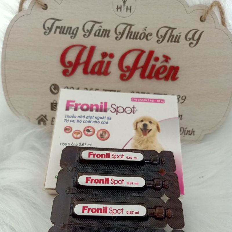 1 hộp 5 ống 0.67ml Fronil Spot - nhỏ giọt ngoài da ngừa ve, bọ chét chó mèo
