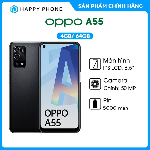 Điện Thoại OPPO A55 ( 4GB-64GB) - Hàng Chính Hãng, Mới 100%, Nguyên seal | Bảo hành 12 tháng
