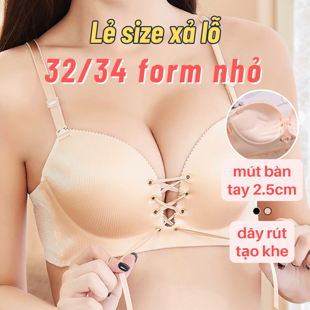 Áo lót Không gọng NÂNG NGỰC Dây rút tạo khe QUYẾN RŨ - style NHẬT - Áo ngực su đúc đệm bàn tay 2.5 cm fc - NHShop