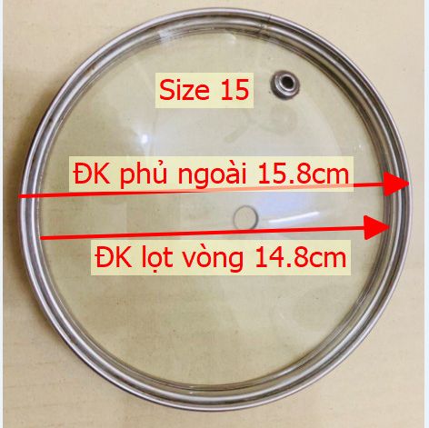 Nắp vung kính xoong-nồi-chảo, Nắp nồi, nắp đậy chảo, vung nồi, vung chảo, vung nồi thuỷ tinh kính cường lực đủ size từ 14cm đến 31cm kèm núm vít BẾP SUNHOUSE