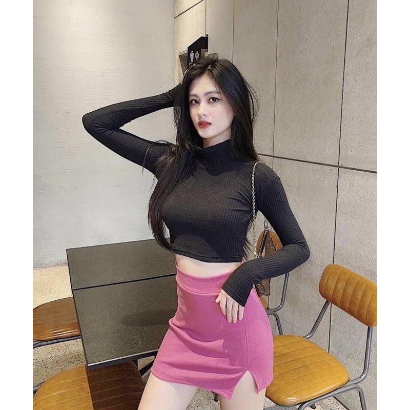 [HCM]áo dài tay cổ lọ basic siêu hot