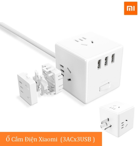 Ổ cắm điện Cube Xiaomi Mija - 3AC x 3USB - BH 12 Tháng ( Có dây 1.5m )