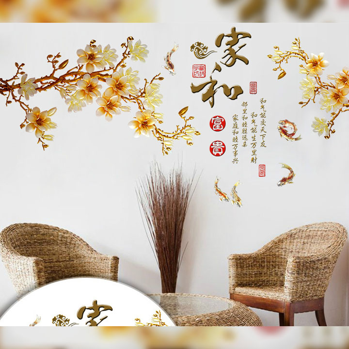 Decal LUVINA trang trí tết- mai vàng