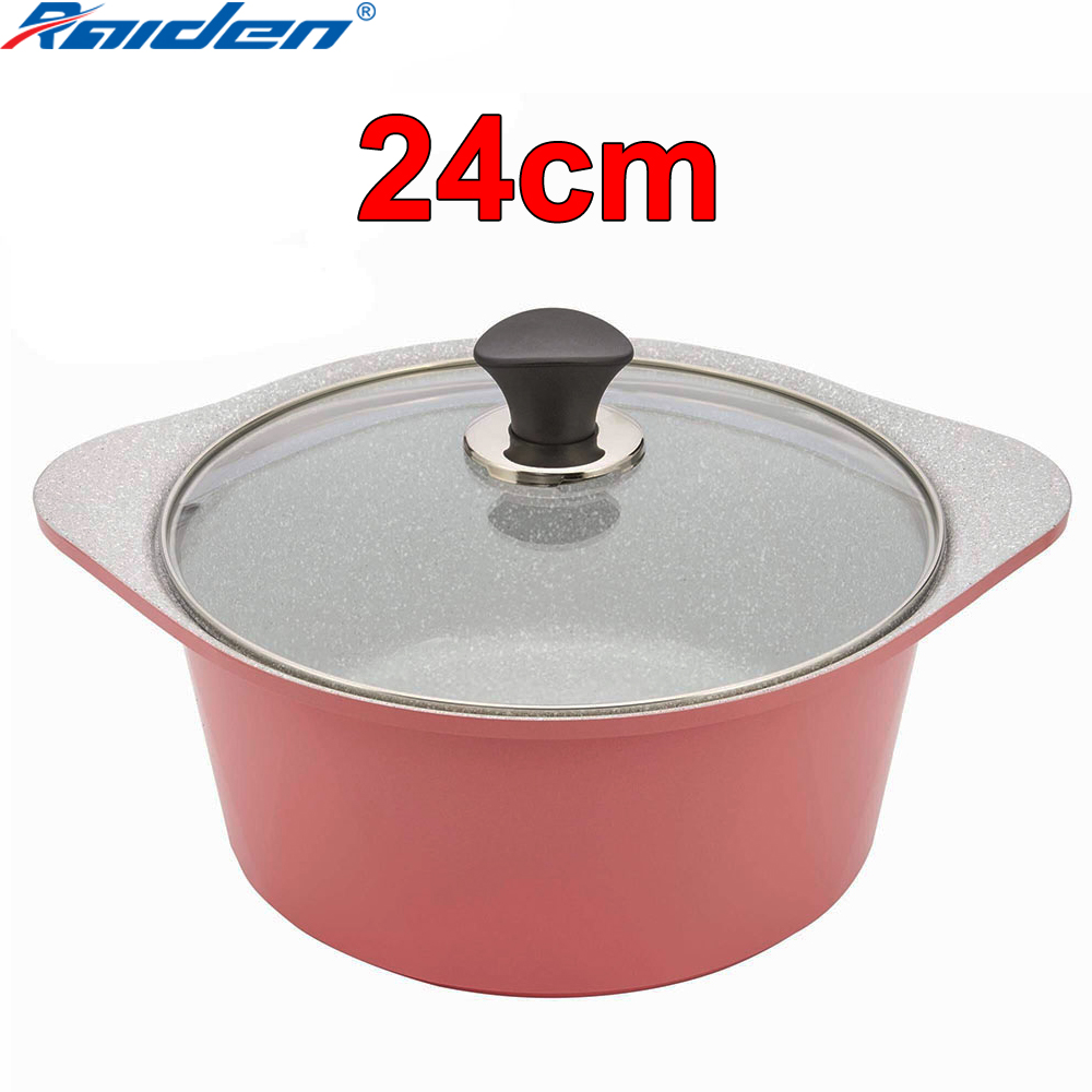 Nồi đúc 24cm ceramic vân đá đáy từ Green Cook GCS02-24IH dùng cho bếp từ,bếp ga,bếp hồng ngoại,bếp củi-Hàng Chính Hãng