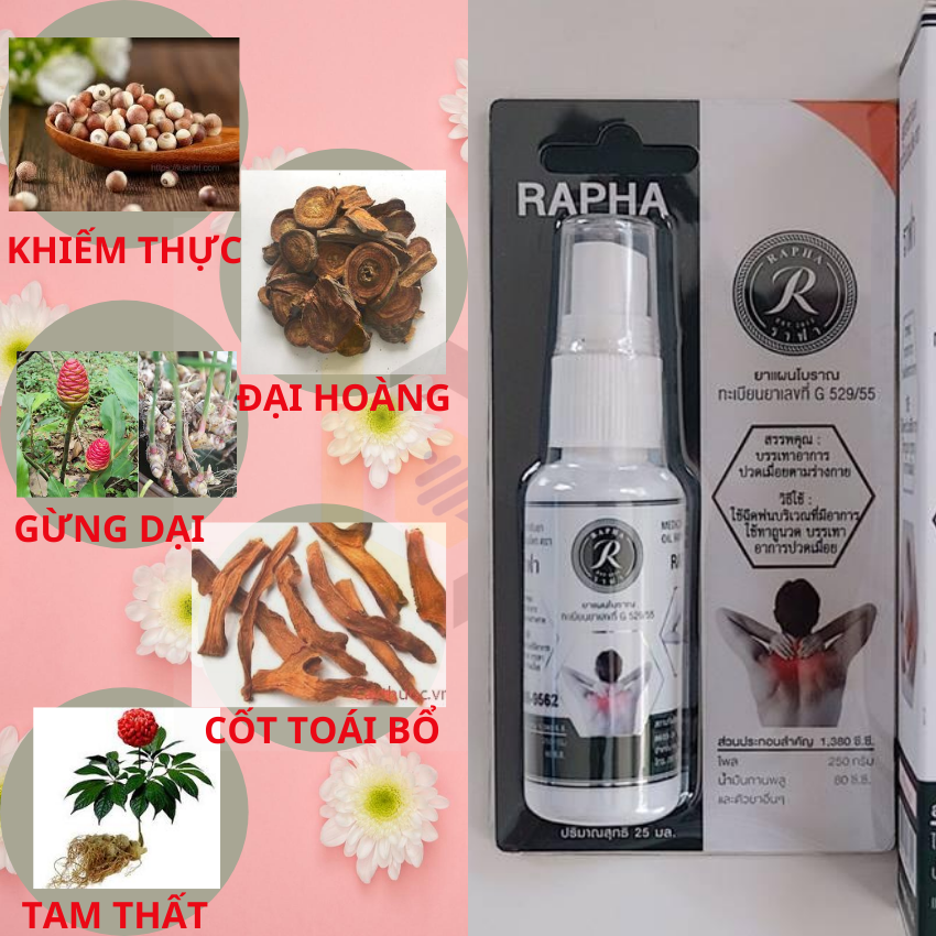 [HCM]DẦU THẢO DƯỢC RAPHA THÁI LAN 25ml (giảm đau nhức cơ-xương-khớp)