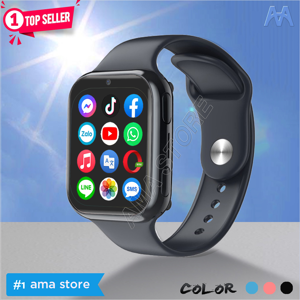 Đồng hồ Thông minh AMA Watch D42 có CHPlay xem được Youtube có Zalo Gắn sim 4G Định vị Kép GPS Wifi Hàng Chính Hãng