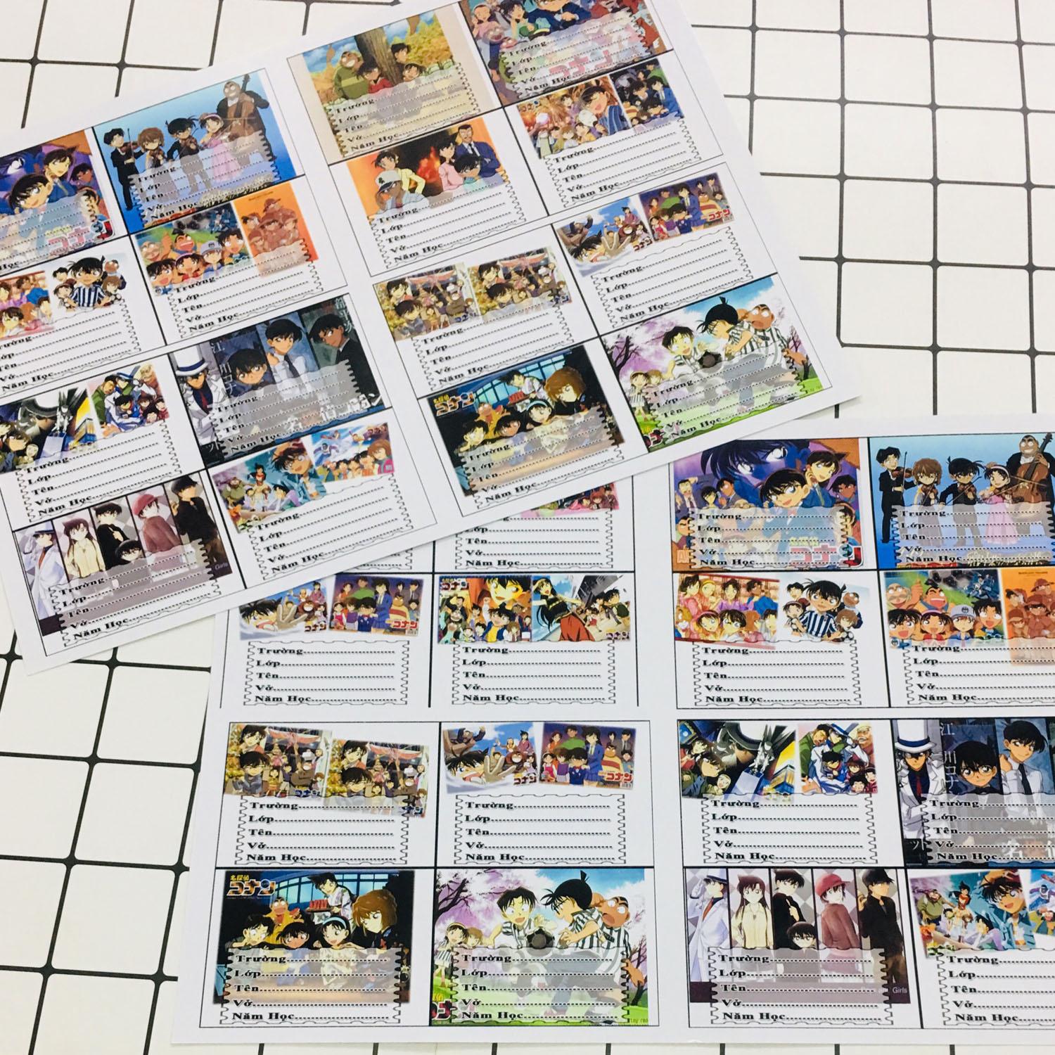 Combo 80 nhãn vở CONAN