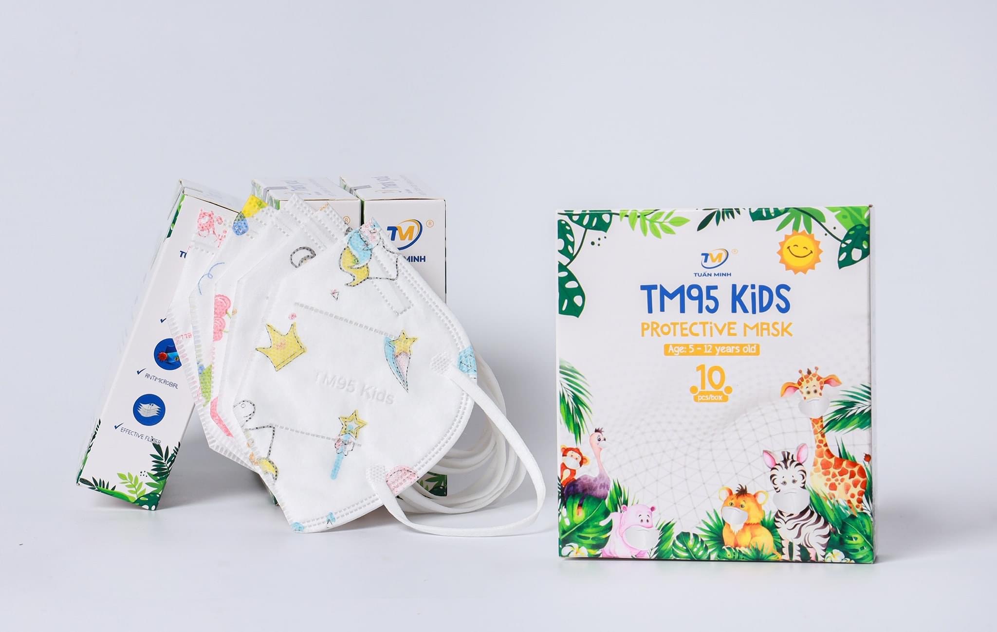 Set 50cái khẩu trang N95 Kids [TM95 KIds - SHB Pro Mask - FFP2 - 4 Lớp - Chính Hãng]