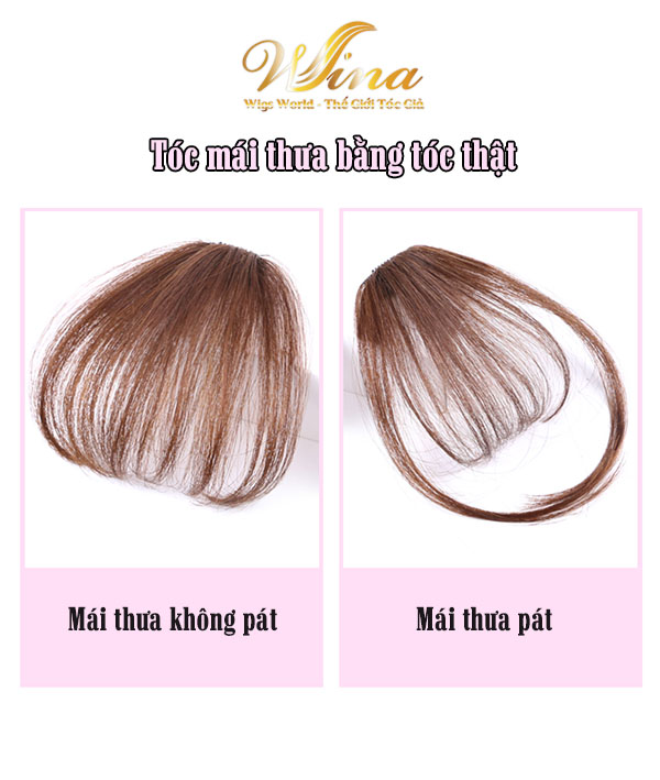 Mái thưa giả bằng tóc thật MT-001 Nâu đen