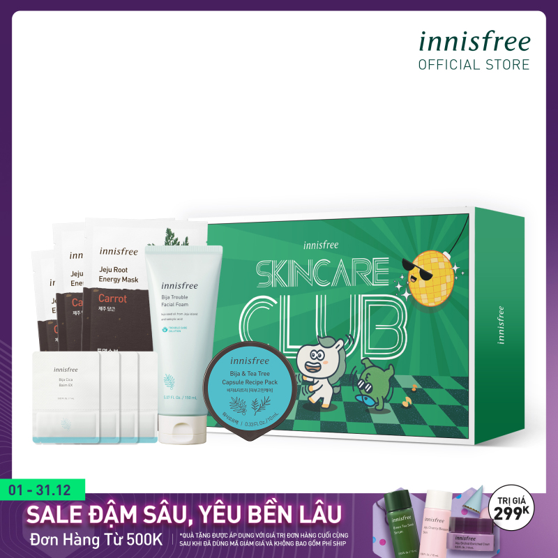Combo Bộ sản phẩm dưỡng da và cấp ẩm dành cho da mụn Innisfree Bija giá rẻ