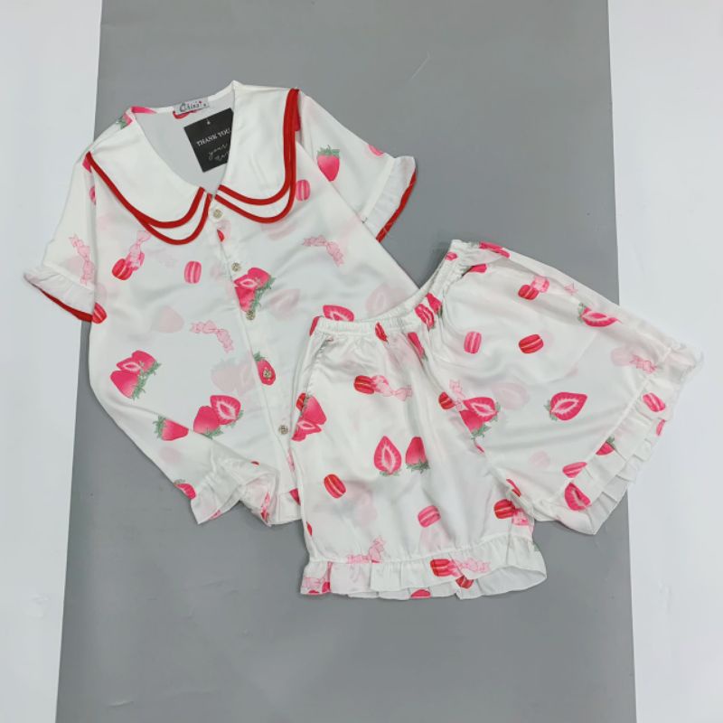 Bộ Pyjama Đùi Cộc Tay LỤA SATIN Nhiều Mẫu