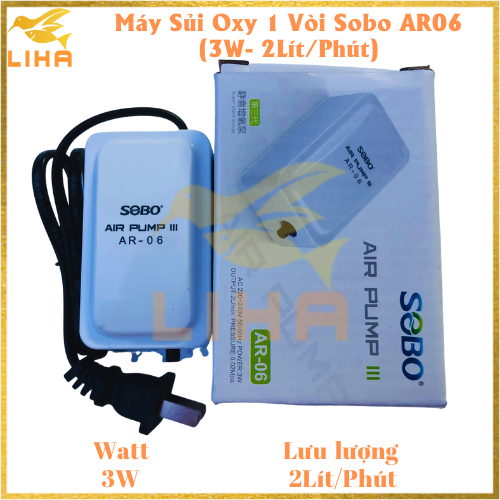 Máy sủi oxy 1 vòi sobo ar06 - máy oxi cho bể cá