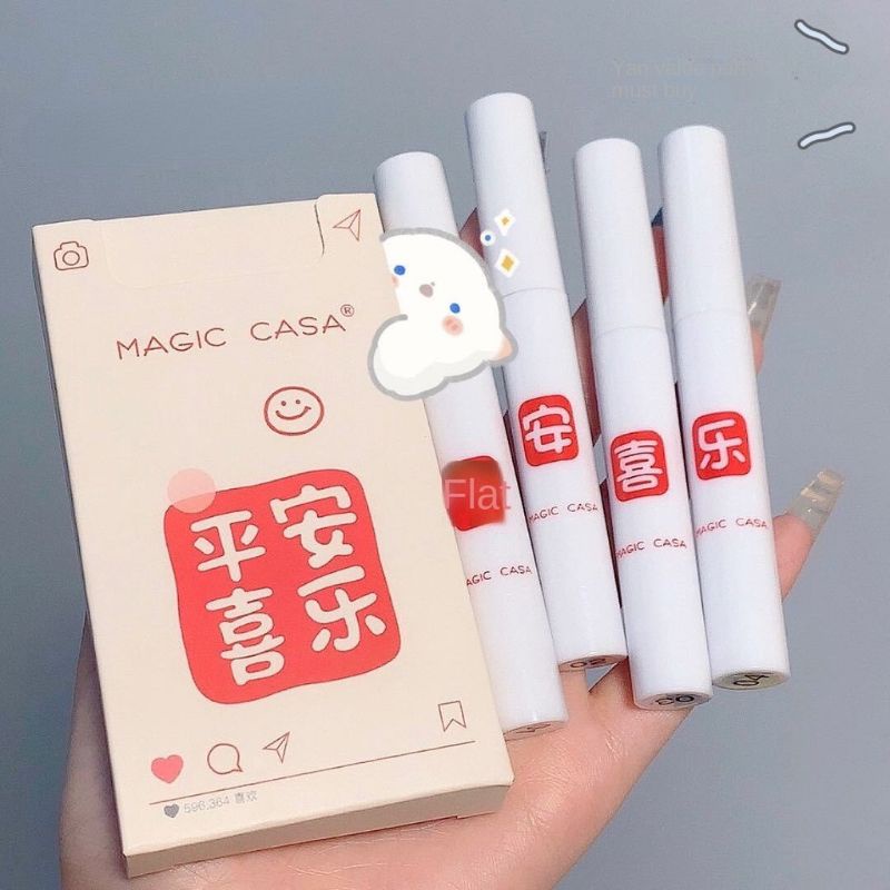 🎀 set 4 son kem lì magic casa hán tự