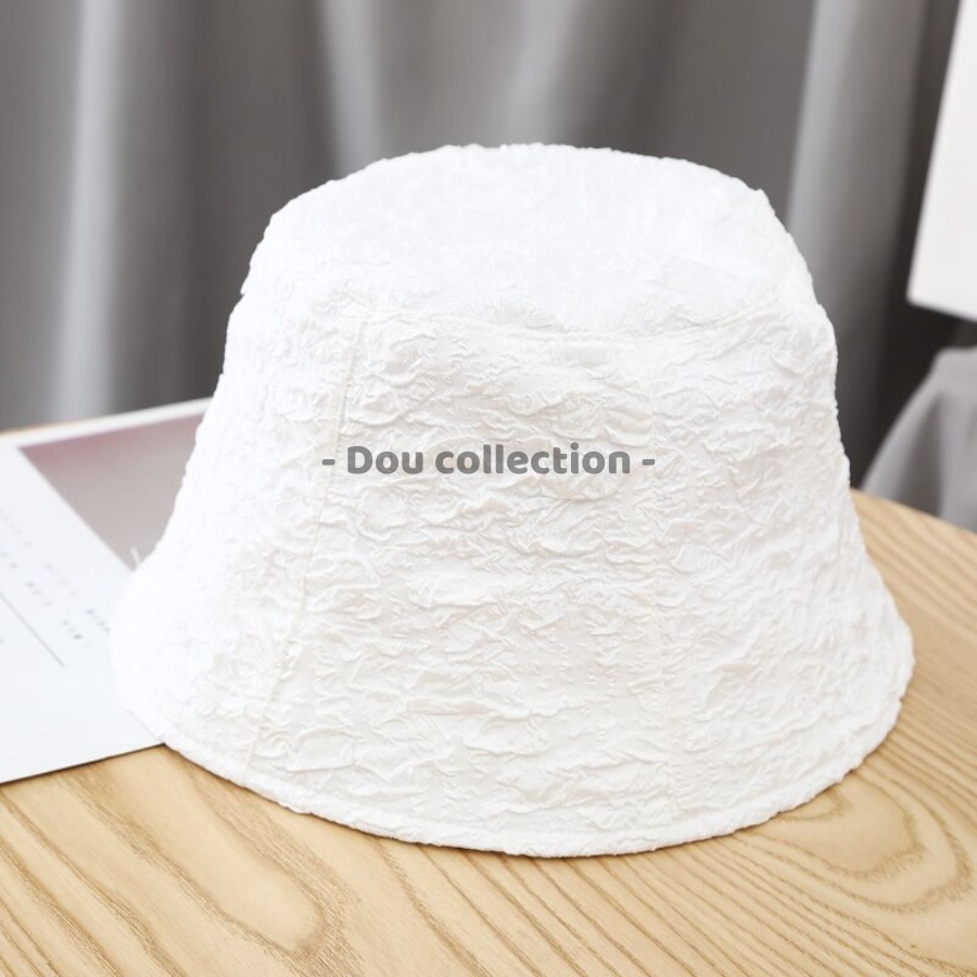 Mũ Bucket Unisex Retro trơn phối nhúng bèo phong cách Nhật Bản - Chất liệu Polyeste - Mã NV046
