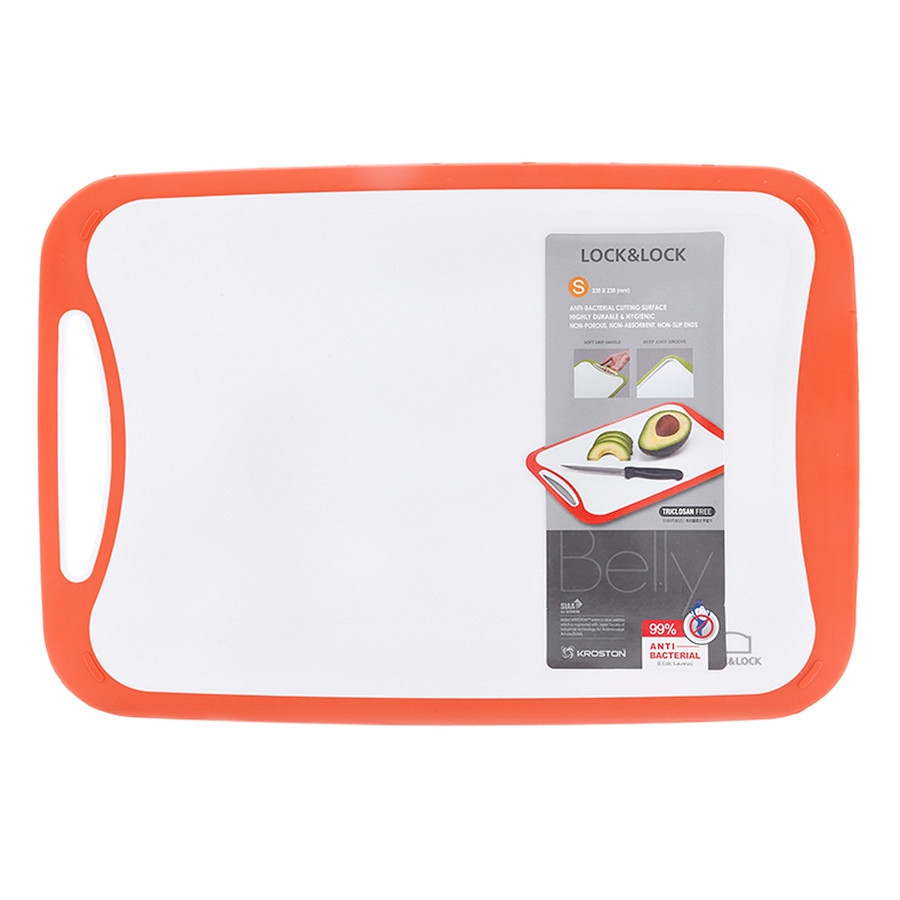 CSC514 - Thớt nhựa Lock&Lock Cookplus Anti Microbial loại Belly cỡ S (màu ngẫu nhiên)